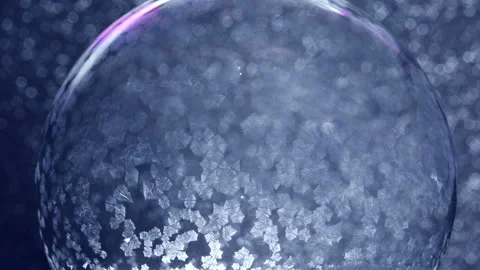 Christmas snow globe snowflake on blue background Stock Footage 100532890