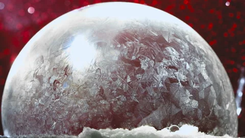 Christmas snow globe snowflake flying Stock Footage 100532629