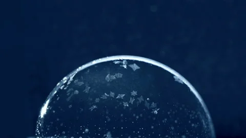 Christmas snow globe snowflake freezing Stock Footage 100532706