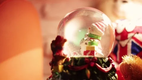 Christmas Snow globe Snowflake with Snowfall Video stock 69995677