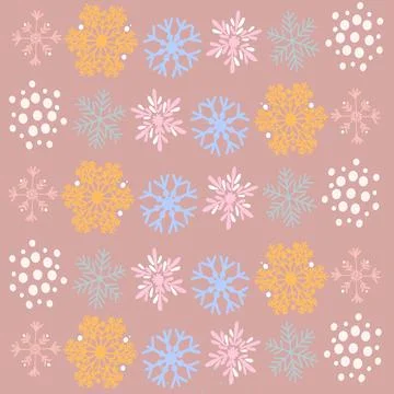 Christmas, snow, winter, snowflake, pattern, snowflakes, seamless, vector, holid Stock Illustration