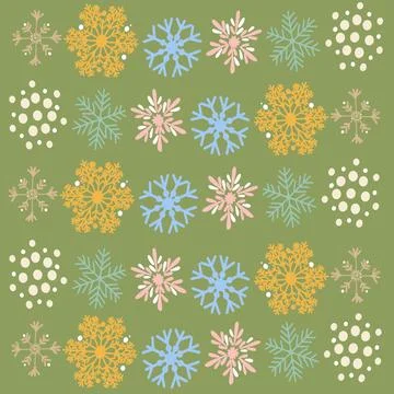 Christmas, snow, winter, snowflake, pattern, snowflakes, seamless, vector, holid Stock Illustration