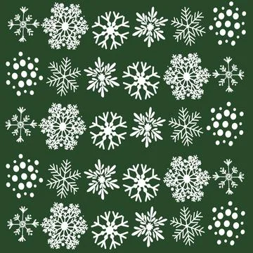 Christmas, snow, winter, snowflake, pattern, snowflakes, seamless, vector, holid Stock Illustration