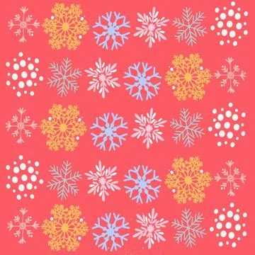 Christmas, snow, winter, snowflake, pattern, snowflakes, seamless, vector, holid Illustrazione stock