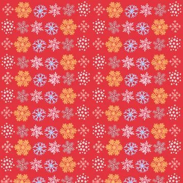 Christmas, snow, winter, snowflake, pattern, snowflakes, seamless, vector, holid Stock Illustration
