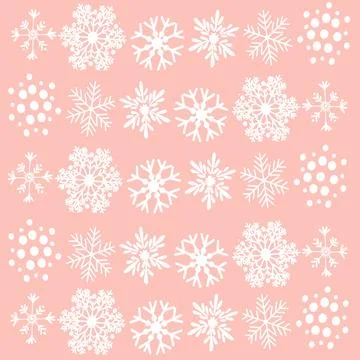 Christmas, snow, winter, snowflake, pattern, snowflakes, seamless, vector, holid Stock Illustration