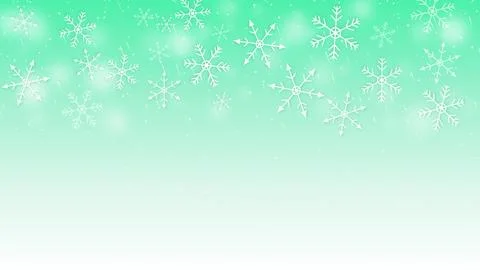 Christmas Snowfall Copy Space with Smooth emerald Gradient Flow Backdrop. Stockillustratie
