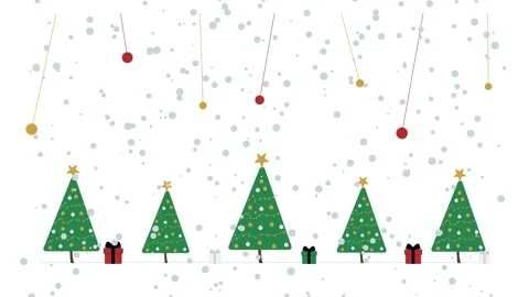 Christmas Snowfall Festive Background Winter Holiday Loop Elegant Vector Stock Footage 345264471