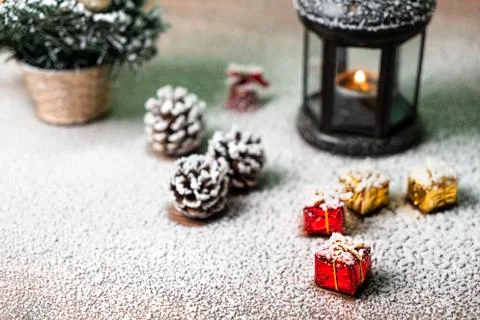Christmas snowfall Stock Photos