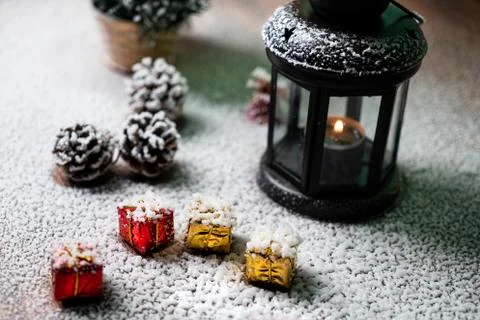 Christmas snowfall Stock Photos