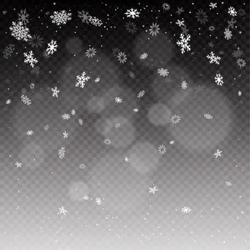 Christmas snowfall template dark background Stock Illustration