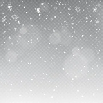 Christmas snowfall template transparent background Stock Illustration