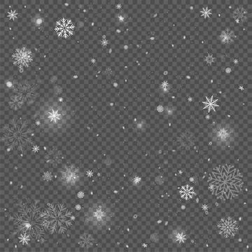 Christmas snowfall winter transparent backdrop Stock Illustration
