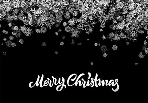 Christmas snowflake abstract background with falling scattered snow for winte Illustrazione stock