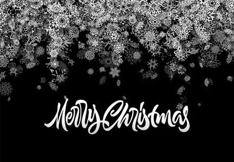 Christmas snowflake abstract background with falling scattered snow for winte Illustrazione stock