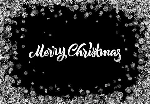 Christmas snowflake abstract background with falling scattered snow for winter Illustrazione stock