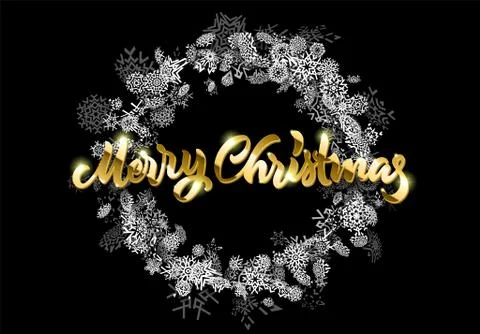 Christmas snowflake abstract background with falling scattered snow for winter Illustrazione stock