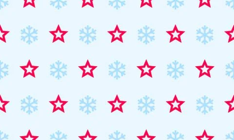 Christmas snowflake and star vector seamless pattern background for winter ho 스톡 일러스트