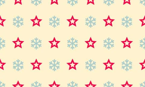 Christmas snowflake and star vector seamless pattern background for winter ho Illustrazione stock