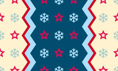 Christmas snowflake and star vector seamless pattern background for winter ho 스톡 일러스트