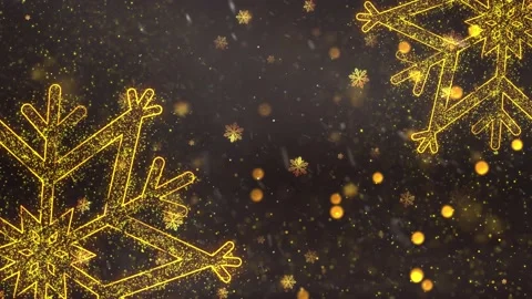 Christmas Snowflake Background in gold Stock Footage 236424196
