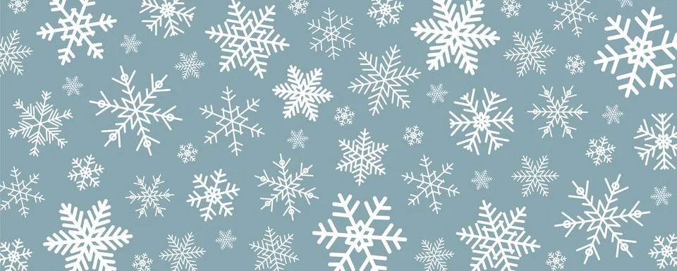 Christmas snowflake background pattern in white and grey colors Stock Illustration