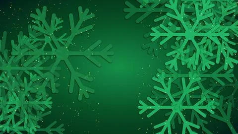 Christmas Snowflake Border Abstract Background in Emerald Green Palette Fea.. Stock Illustration