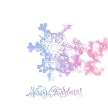 Christmas snowflake with double exposure effect adding falling snow Stock Illustration