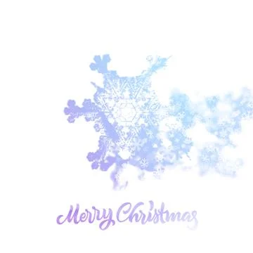 Christmas snowflake with double exposure effect adding falling snow Stock Illustration