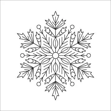 Christmas Snowflake Hand Embroidery Pattern, Winter Embroidery Design Stock Illustration