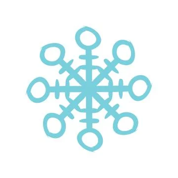 Christmas snowflake icon flat Stock Illustration