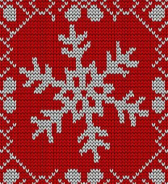 Christmas snowflake knitting pattern Ilustración de archivo