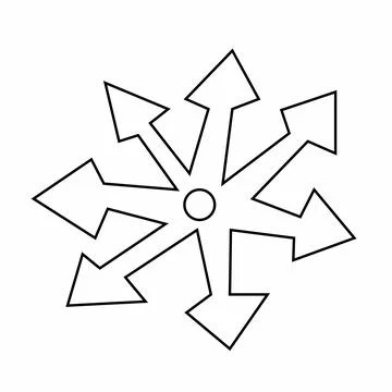 Christmas Snowflake Outline Icon Vector Stock Illustration