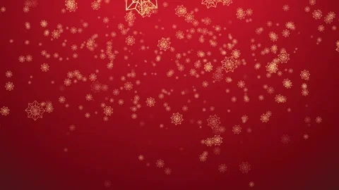 Christmas Snowflake Particles Background Animation in Red Background Stock Footage 257381754
