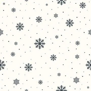Christmas snowflake seamless pattern. Pixel perfect xmas pattern. Snowflake b Stock Illustration