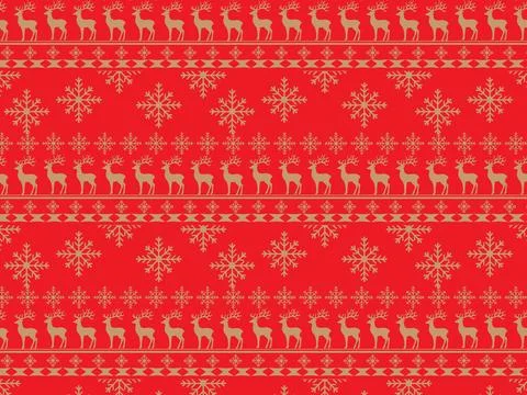 Christmas Snowflake Seamless Pattern red background vector illustration Illustrazione stock