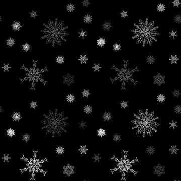 Christmas snowflake seamless pattern with tiled falling snow Illustrazione stock