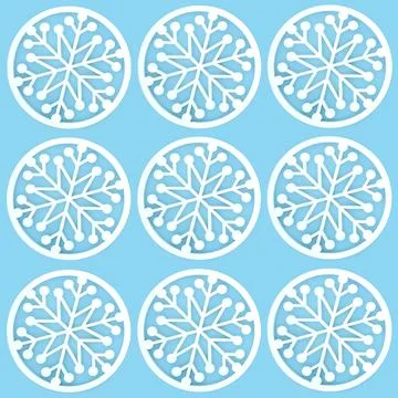 Christmas Snowflake Seamless Pattern White Tree Decorations Stock Photos