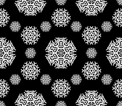 Christmas snowflake seamless pattern for winter holiday ornament Illustrazione stock