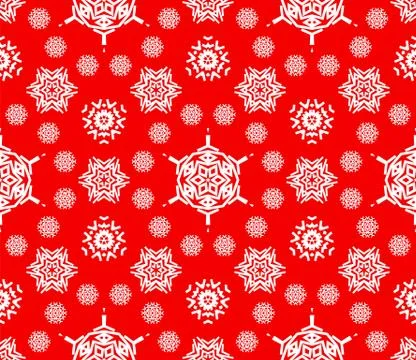 Christmas snowflake seamless pattern for winter holiday ornament Illustrazione stock