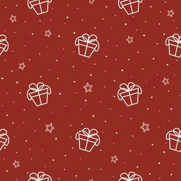 Christmas snowflake seamless pattern. Xmas pattern with new year gift. Snow.. Stock Illustration