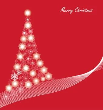 Christmas snowflake tree Stock Illustration