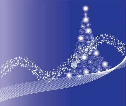 Christmas snowflake tree Stock Illustration