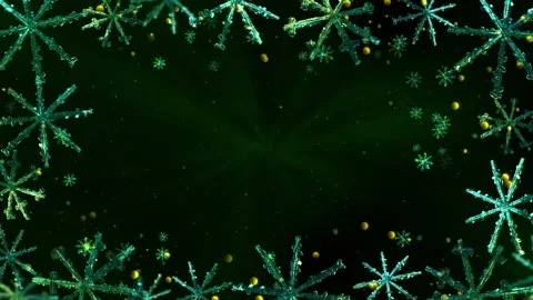 Christmas Snowflakes Frame Loop Stock Footage