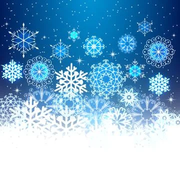 Christmas snowflakes light background. Stock Illustration