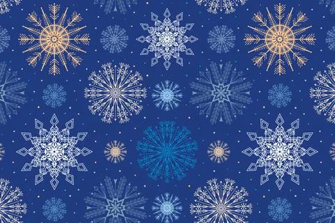 Christmas Snowflakes Pattern. Modern vector illustration for Winter Holidays. 库存插图