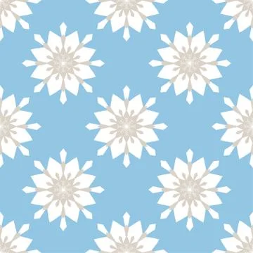 Christmas snowflakes seamless background Stock Illustration