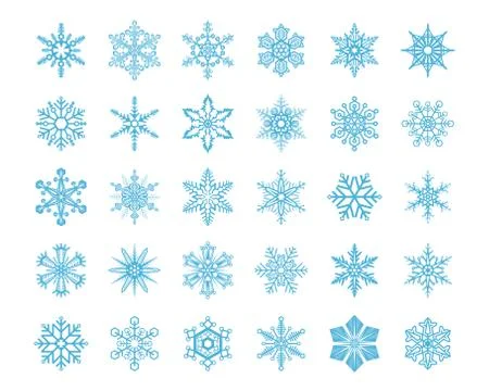 Christmas Snowflakes Set Stock Illustration
