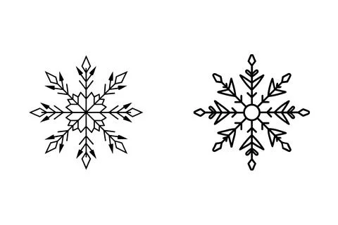 Christmas Snowflakes vector elements bundle line art Stock-Illustration