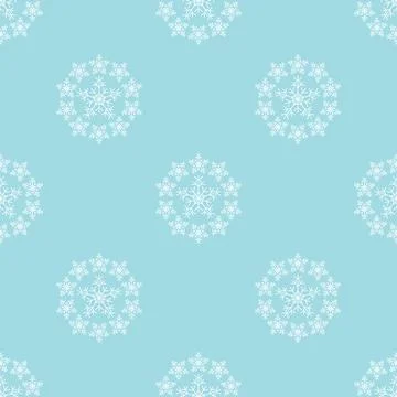 Christmas snowflakes vector seamless pattern Stock Illustration